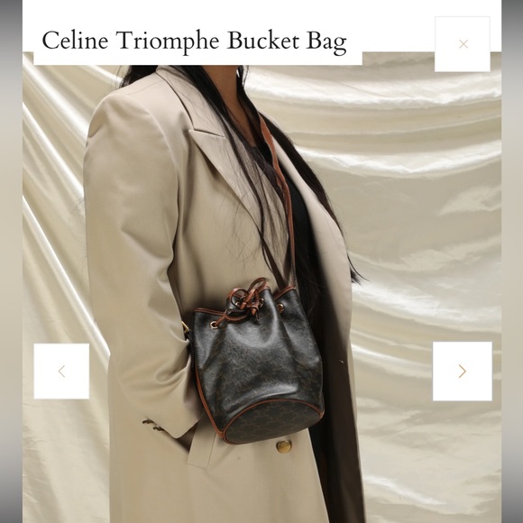 Celine Triomphe canvas small bucket bag - Picture 14 of 15